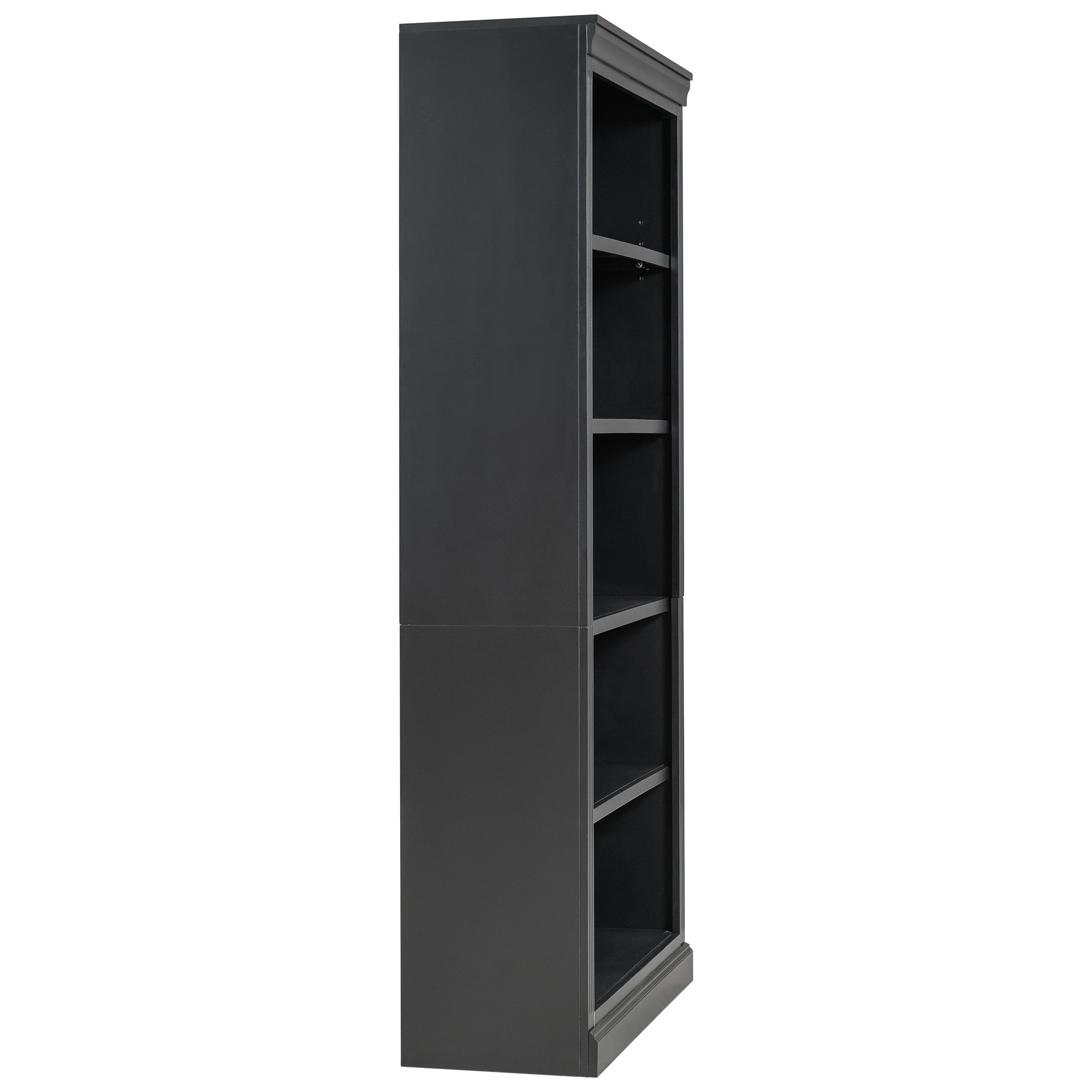 83' Tall Wood Bookcase Suite with light strip ,5-Tier Home Decor Bookcase Suite with Adjustable Shelves,Storage Organizer,Free Standing Storage Shelves Suite for Living Room,Home Office,Black