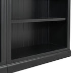 83' Tall Wood Bookcase Suite with light strip ,5-Tier Home Decor Bookcase Suite with Adjustable Shelves,Storage Organizer,Free Standing Storage Shelves Suite for Living Room,Home Office,Black