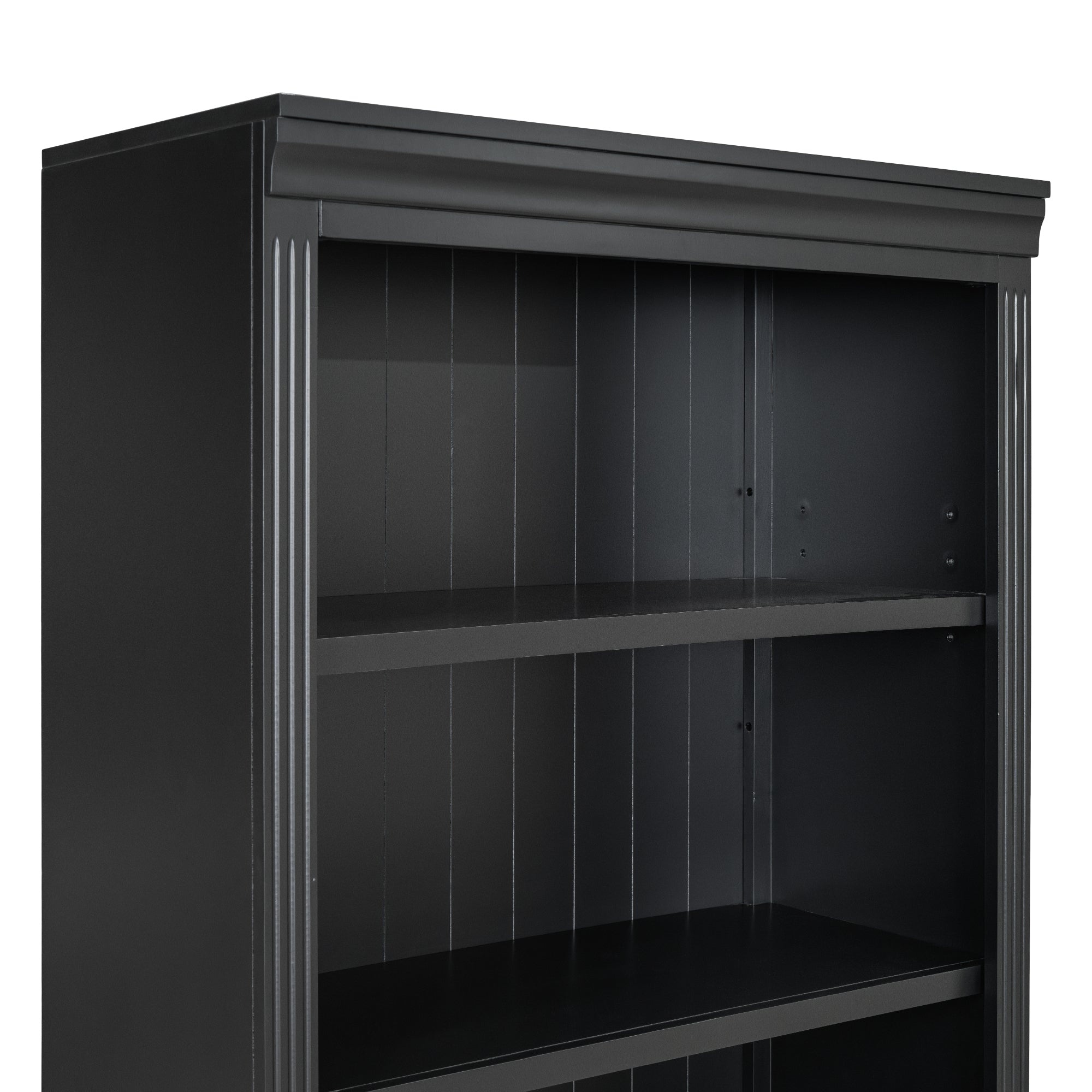 83' Tall Wood Bookcase Suite with light strip ,5-Tier Home Decor Bookcase Suite with Adjustable Shelves,Storage Organizer,Free Standing Storage Shelves Suite for Living Room,Home Office,Black