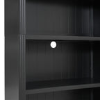 83' Tall Wood Bookcase Suite with light strip ,5-Tier Home Decor Bookcase Suite with Adjustable Shelves,Storage Organizer,Free Standing Storage Shelves Suite for Living Room,Home Office,Black