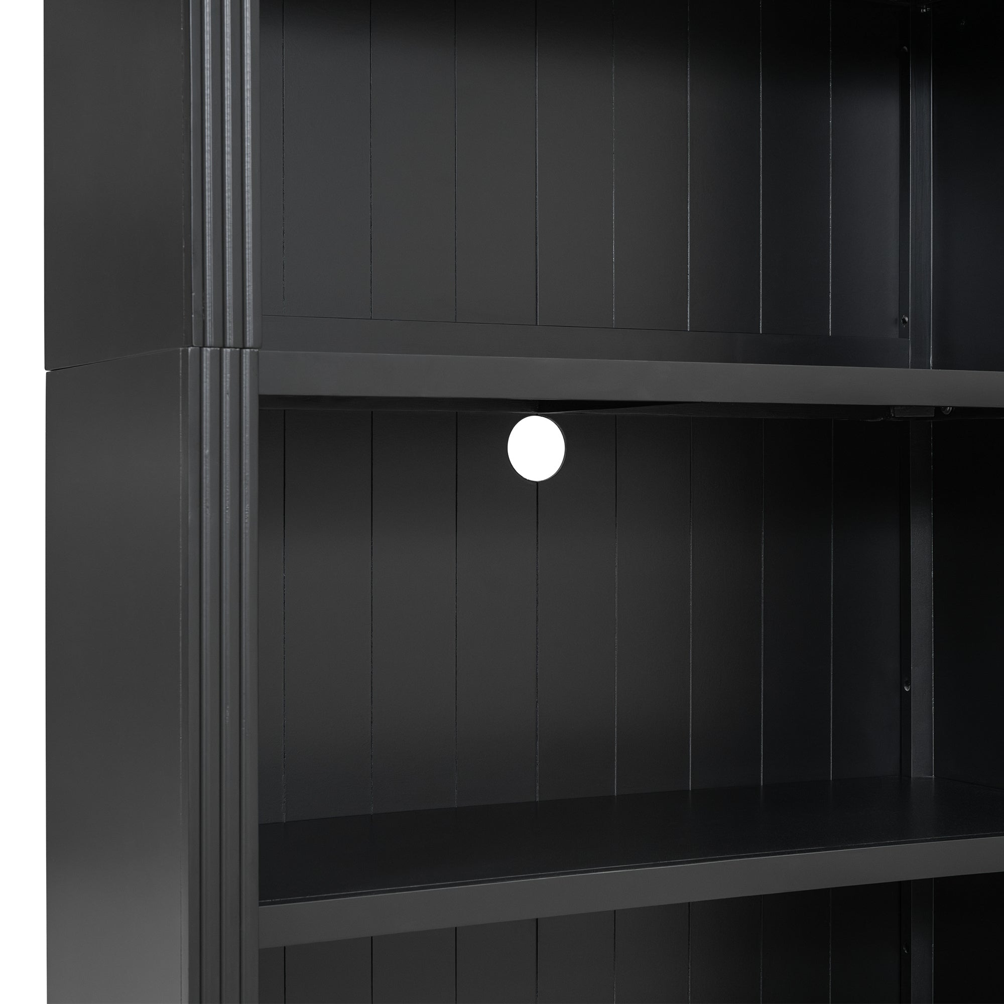 83' Tall Wood Bookcase Suite with light strip ,5-Tier Home Decor Bookcase Suite with Adjustable Shelves,Storage Organizer,Free Standing Storage Shelves Suite for Living Room,Home Office,Black