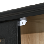 73.25'' Tall Vintage Display Cabinet with Double Glass Doors, Traditional Style China Cabinet Curio Cabinet for Collectibles for Hallways Living Room, Kitchen, Home, Studio or Workspace - Black - Groovy Boardz