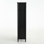 73.25'' Tall Vintage Display Cabinet with Double Glass Doors, Traditional Style China Cabinet Curio Cabinet for Collectibles for Hallways Living Room, Kitchen, Home, Studio or Workspace - Black - Groovy Boardz