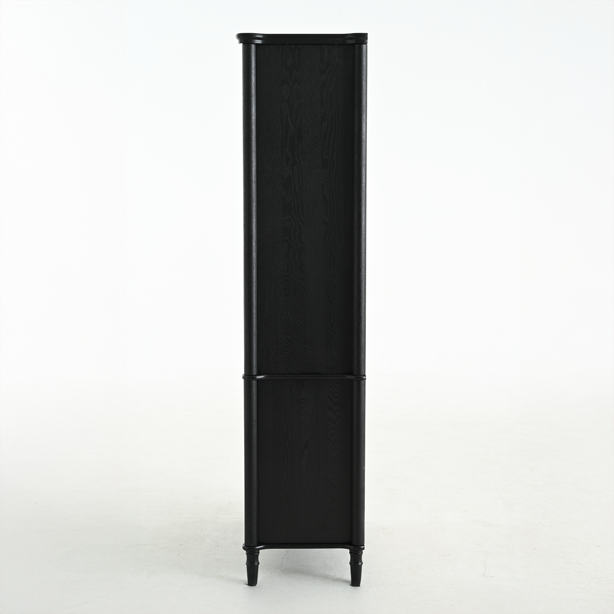 73.25'' Tall Vintage Display Cabinet with Double Glass Doors, Traditional Style China Cabinet Curio Cabinet for Collectibles for Hallways Living Room, Kitchen, Home, Studio or Workspace - Black - Groovy Boardz