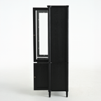 73.25'' Tall Vintage Display Cabinet with Double Glass Doors, Traditional Style China Cabinet Curio Cabinet for Collectibles for Hallways Living Room, Kitchen, Home, Studio or Workspace - Black - Groovy Boardz