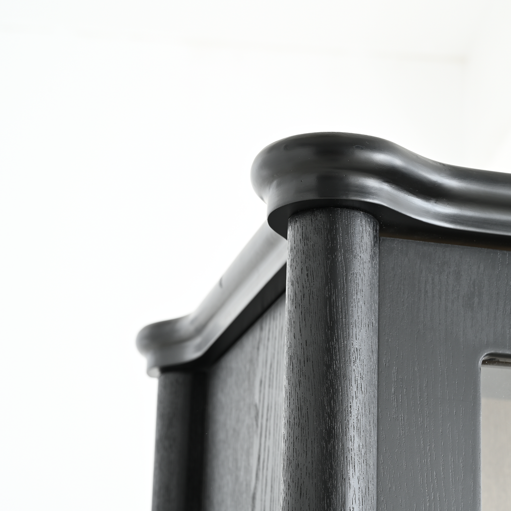 73.25'' Tall Vintage Display Cabinet with Double Glass Doors, Traditional Style China Cabinet Curio Cabinet for Collectibles for Hallways Living Room, Kitchen, Home, Studio or Workspace - Black - Groovy Boardz