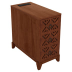 End Table with 3 Drawers, Corner Table with 2 Open Shelves, Tall Side Table for Bedroom and Corner, Walnut,Expect Arrival Date (2025/5/27)