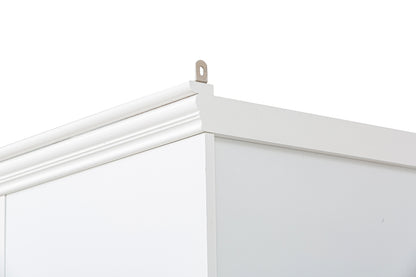 78.75'' Tall Display Shelves with 5 Colors Adjustable LED Ceiling Light, Retro-style Bookcases with Tempered Glass Shelves for Living Room, Home, Office, Studio or Workspace, White