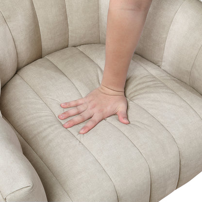 Taupe Velvet Accent Chair Modern Luxury Living Room Furniture, 1pc Swivel Chair Comfortable Barrel Back