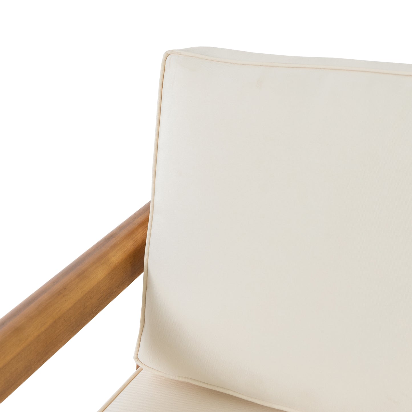 Set of 2, Outdoor Acacia Wood Patio Club Chair, Patio Furniture,Waterproof Thick Cushion Deep Seating for Porch, Garden, Backyard, Balcony, Teak Finish + Beige Cushion