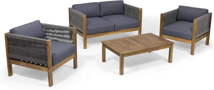 LAUREL Outdoor 4 Seater Chat Set_LOVESEAT & COFFEE TABLE & CLUB CHAIR - Groovy Boardz