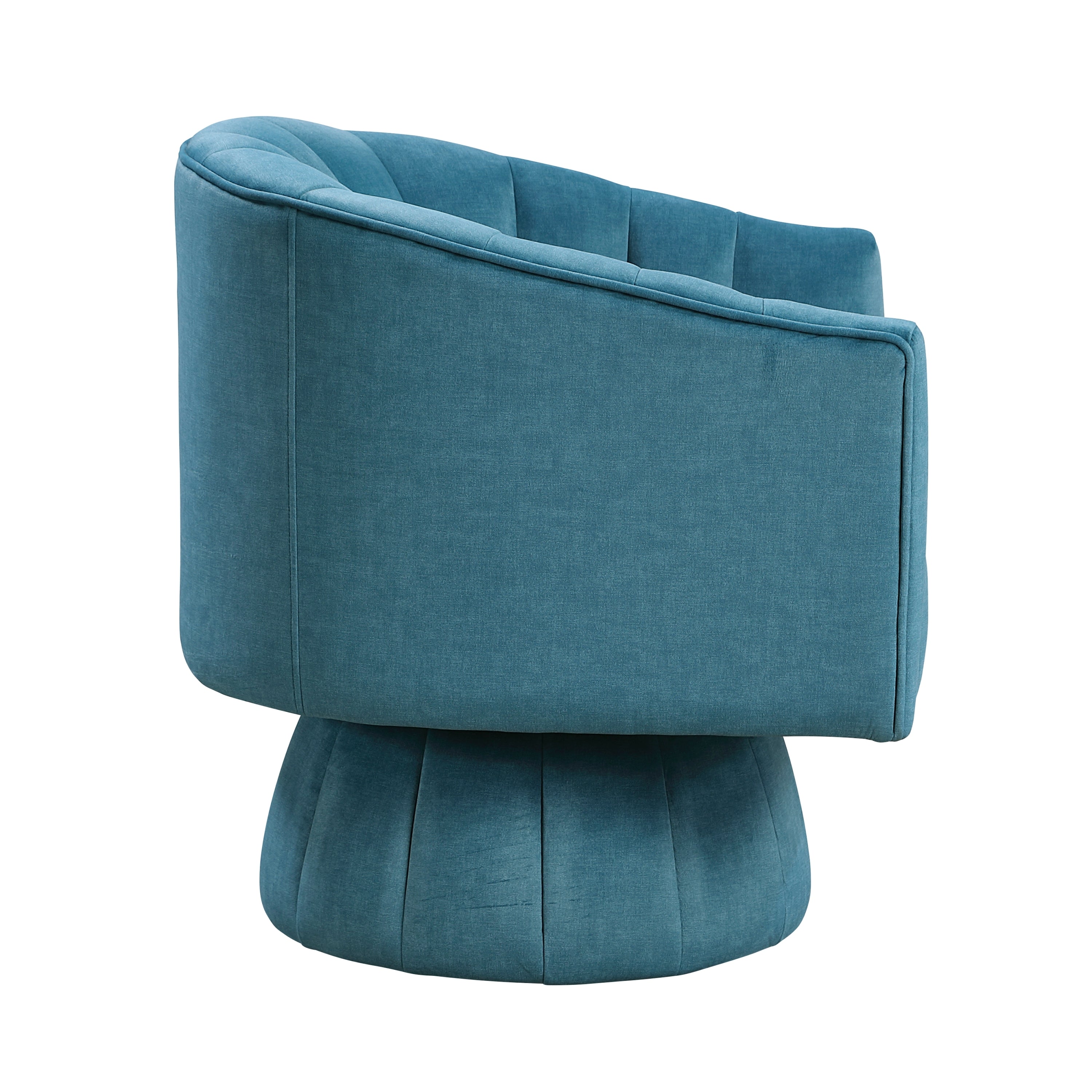 Dark Teal Velvet Accent Chair Modern Luxury Living Room Furniture, 1pc Swivel Chair Comfortable Barrel Back