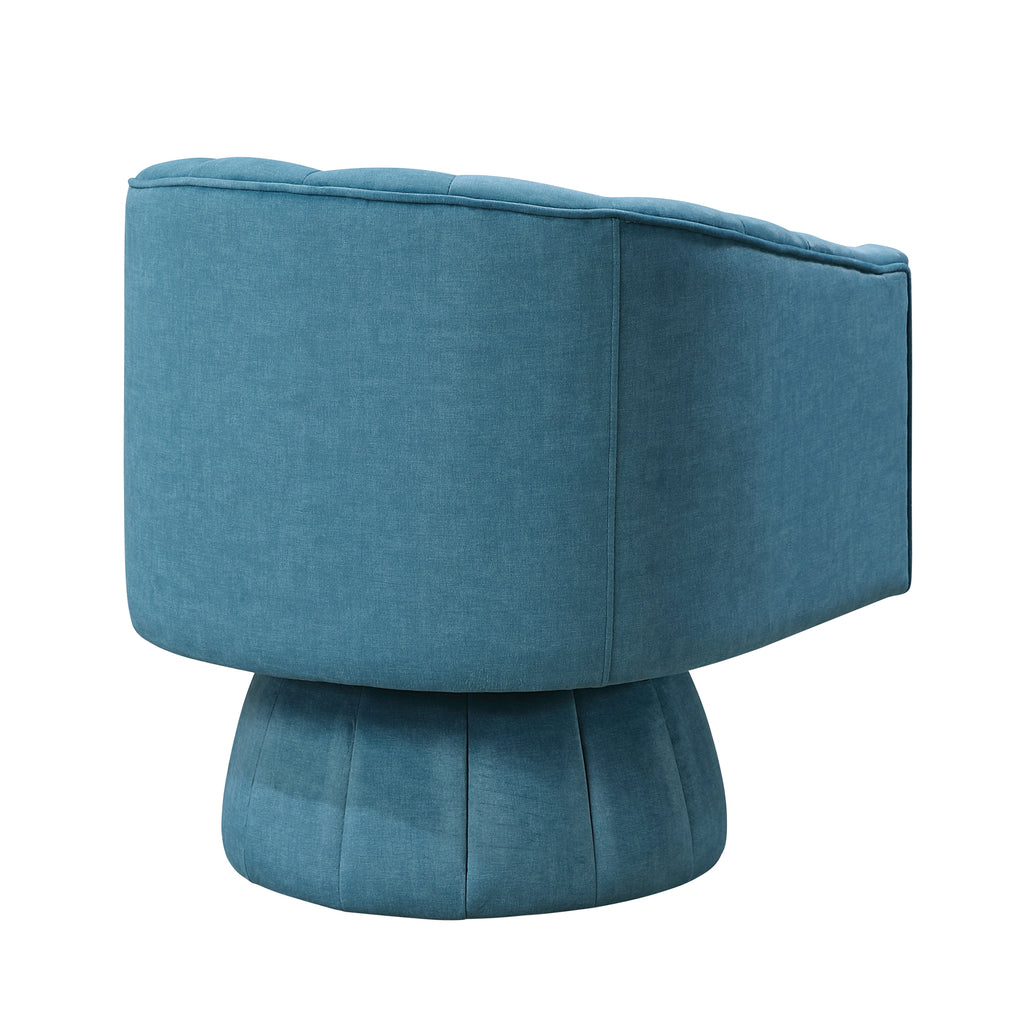 Dark Teal Velvet Accent Chair Modern Luxury Living Room Furniture, 1pc Swivel Chair Comfortable Barrel Back