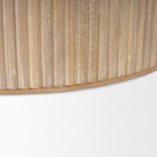 Terra Round Wood Fluted Coffee Table with Lift-Top Storage