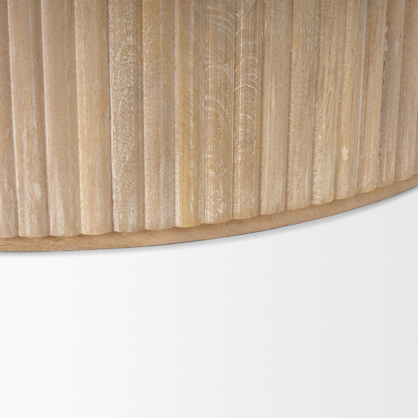 Terra Round Wood Fluted Coffee Table with Lift-Top Storage