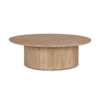Terra Round Wood Fluted Coffee Table with Lift-Top Storage