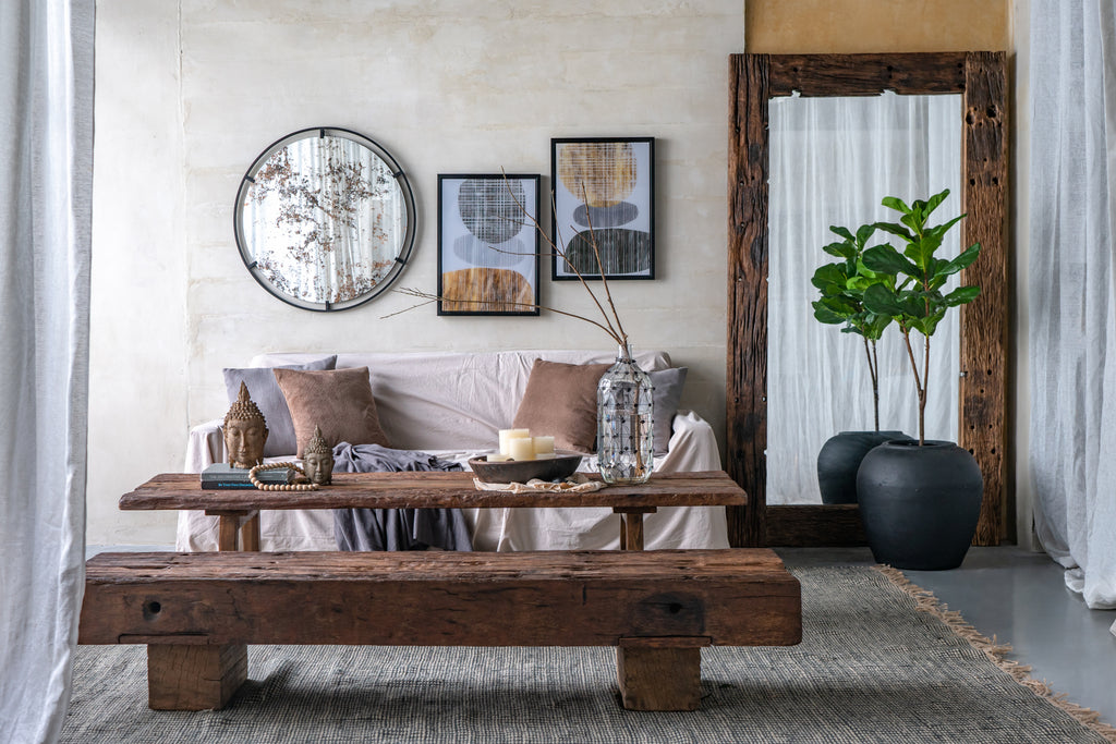 D31.5x0.5" Theodor Mirror with industrial design Round Mirror with Metal Frame for Wall Decor & Entryway Console Lean Against Wall