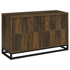 Thurston Dark Pine 4-door Engineered Wood Accent Cabinet Storage Cabinet