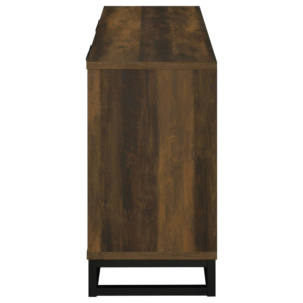 Thurston Dark Pine 4-door Engineered Wood Accent Cabinet Storage Cabinet