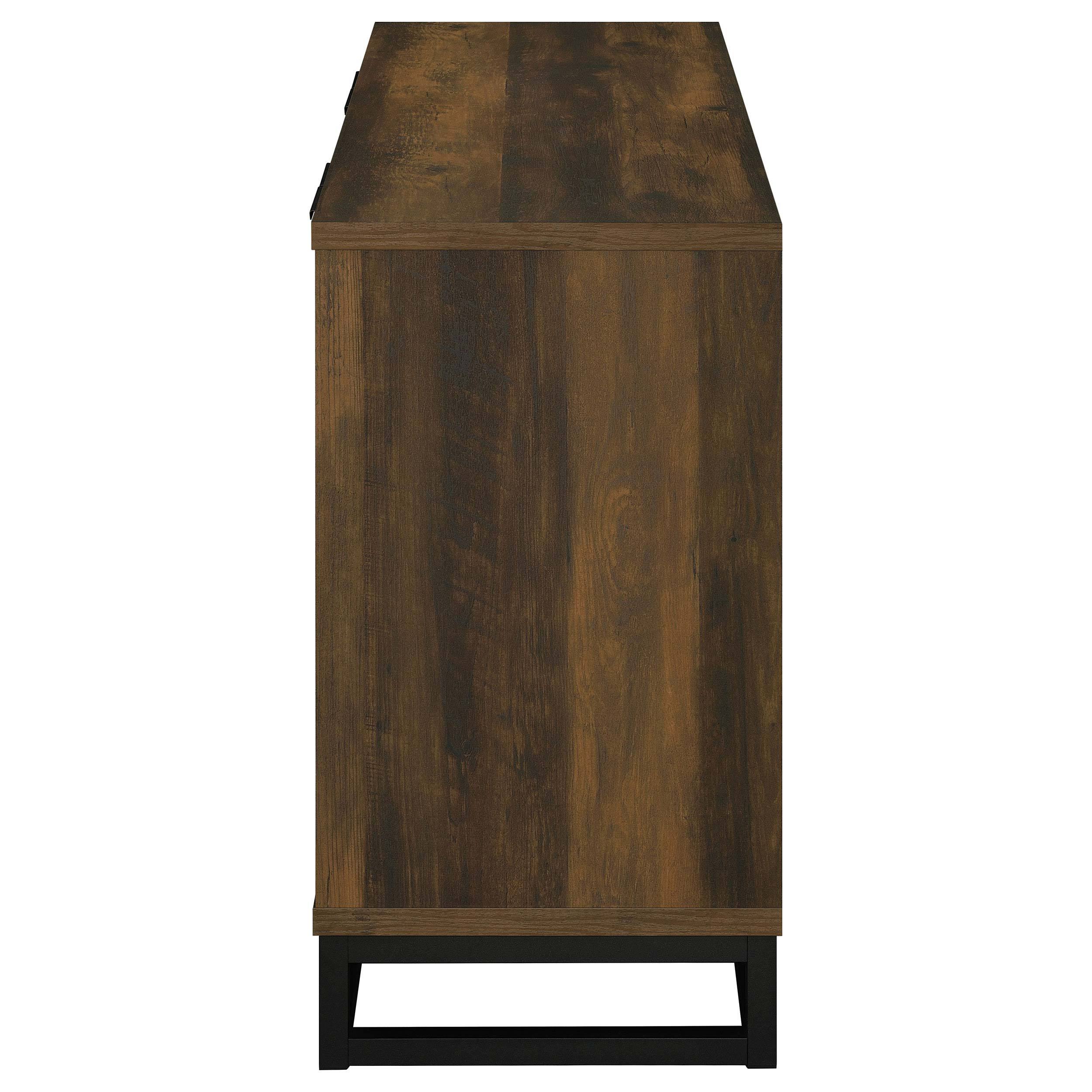Thurston Dark Pine 4-door Engineered Wood Accent Cabinet Storage Cabinet