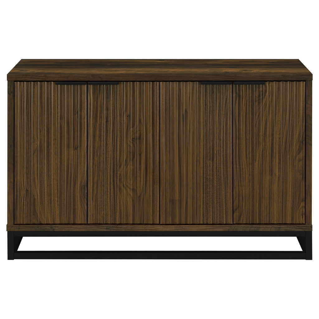 Thurston Dark Pine 4-door Engineered Wood Accent Cabinet Storage Cabinet