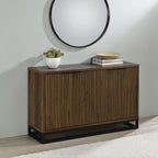 Thurston Dark Pine 4-door Engineered Wood Accent Cabinet Storage Cabinet