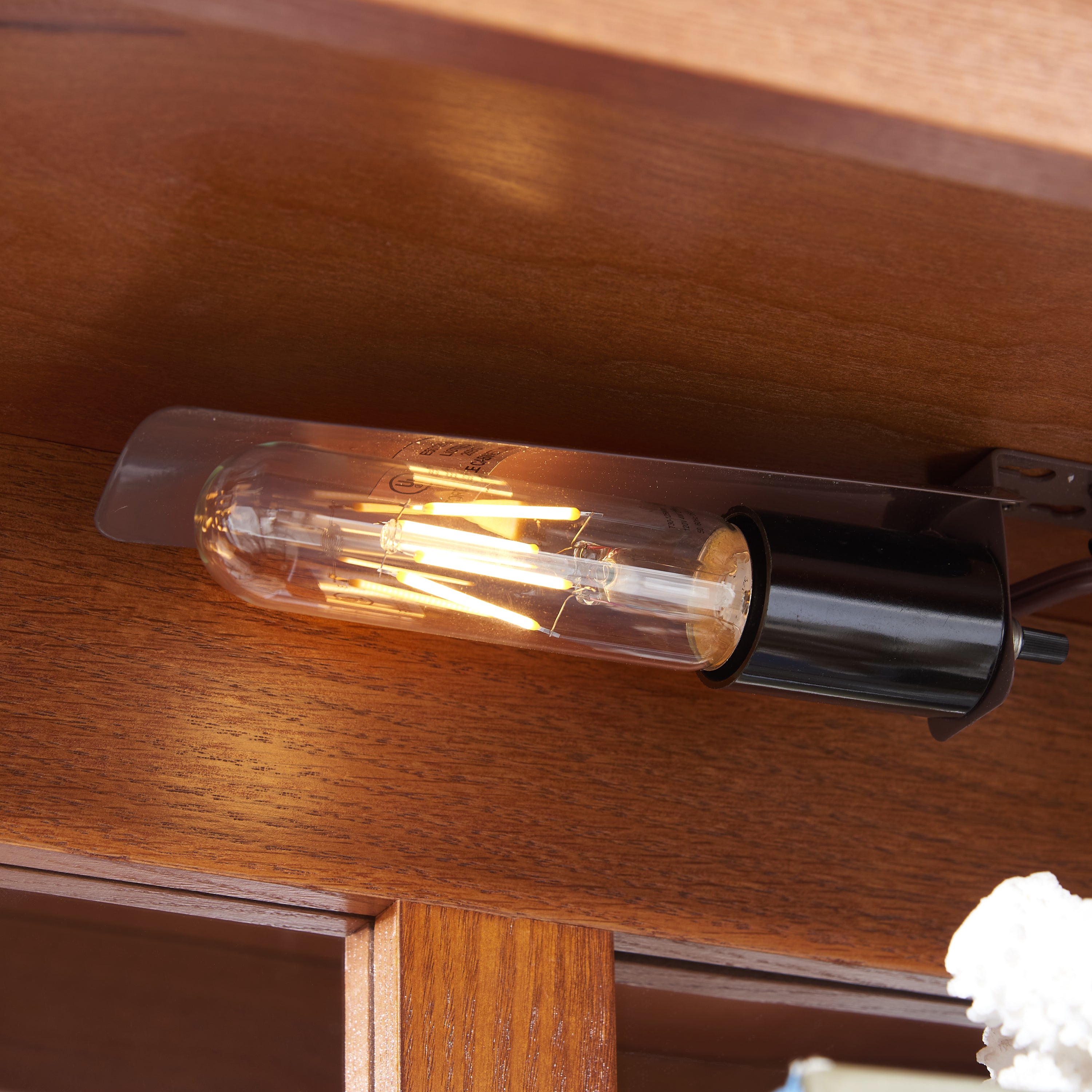 Elegant 2-Door Curio Cabinet with Tempered Glass Doors, Mirrored Back Panel, and Adjustable Shelves - Lighted Display Cabinet for Home and Office (Light Bulb Included) -OAK Finish