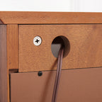 Elegant 2-Door Curio Cabinet with Tempered Glass Doors, Mirrored Back Panel, and Adjustable Shelves - Lighted Display Cabinet for Home and Office (Light Bulb Included) -OAK Finish