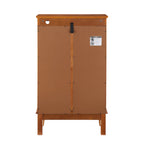 Elegant 2-Door Curio Cabinet with Tempered Glass Doors, Mirrored Back Panel, and Adjustable Shelves - Lighted Display Cabinet for Home and Office (Light Bulb Included) -OAK Finish