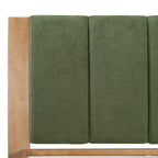 Premium Pine Wood King Bed Frame,King Size Bed Frame with Headboard Included,Mid Century Modern Bed,Natural&Green Color Bed Frame