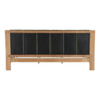 Premium Pine Wood King Bed Frame,King Size Bed Frame with Headboard Included,Mid Century Modern Bed,Natural&Green Color Bed Frame