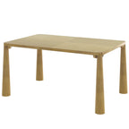 TREXM 7-Piece Retro Dining Table Set for 6, Wood Dining Table Set for 6 with Upholstered Chairs for kitchen & Dining Room (Natural Wood Wash)