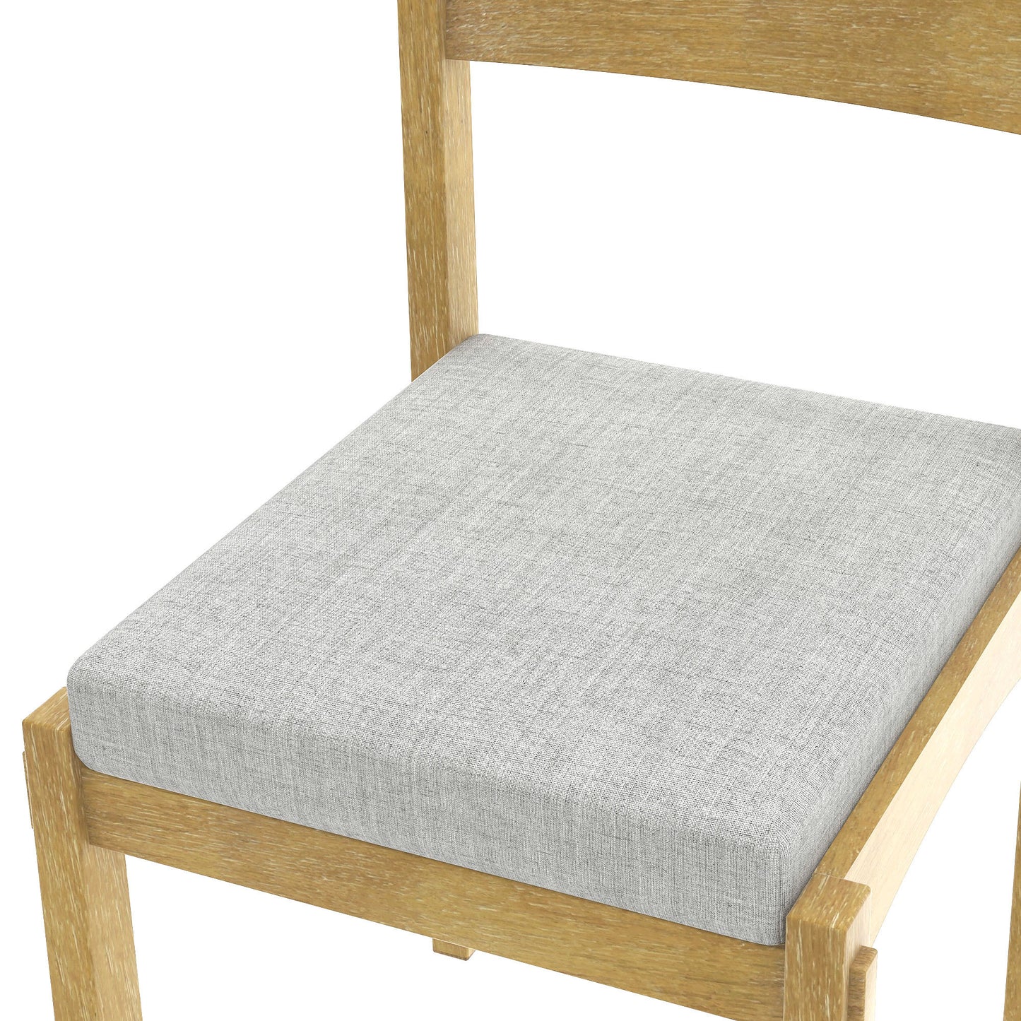 TREXM 7-Piece Retro Dining Table Set for 6, Wood Dining Table Set for 6 with Upholstered Chairs for kitchen & Dining Room (Natural Wood Wash)