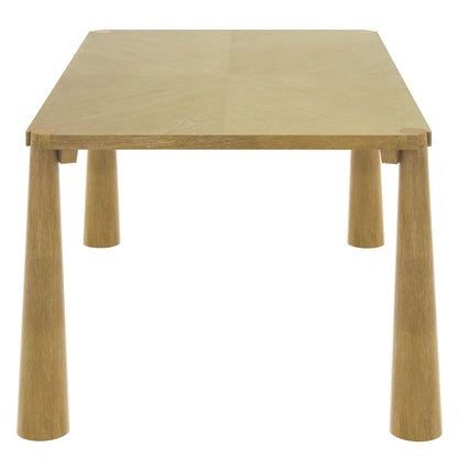 TREXM 7-Piece Retro Dining Table Set for 6, Wood Dining Table Set for 6 with Upholstered Chairs for kitchen & Dining Room (Natural Wood Wash)