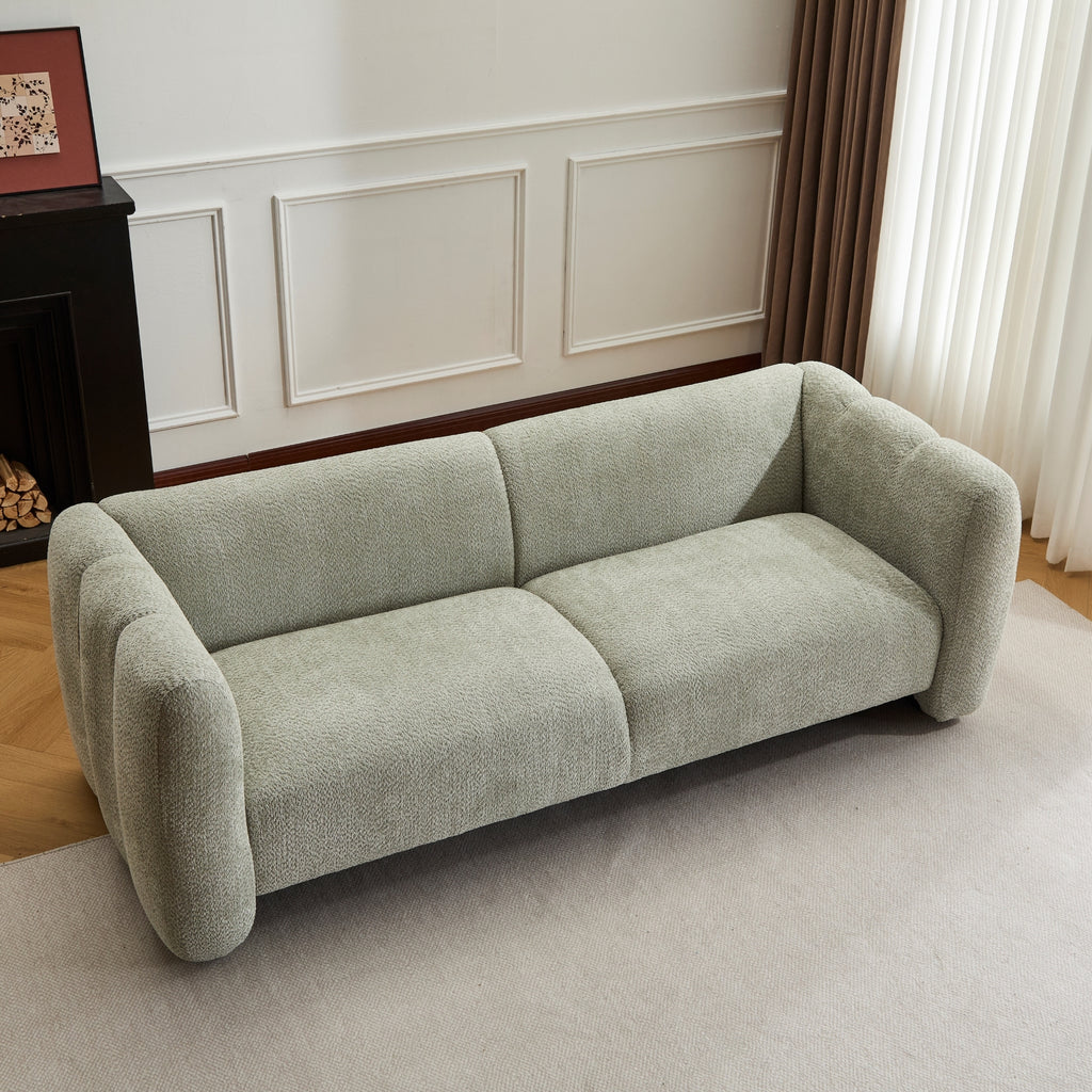 Tonson 83' 3-Seater Sofa,Wave Design, Living Rooms,Bedrooms,Apartment Office,Light Green Sofa