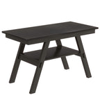 TOPMAX 6-Piece Wood Counter Height Dining Table Set with Storage Shelf, Kitchen Table Set with Bench and 4 Chairs,Rustic Style,Espresso+Beige Cushion (old sku: SH000257AAP)