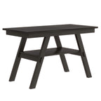 TOPMAX 6-Piece Wood Counter Height Dining Table Set with Storage Shelf, Kitchen Table Set with Bench and 4 Chairs,Rustic Style,Espresso+Beige Cushion (old sku: SH000257AAP)