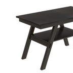 TOPMAX 6-Piece Wood Counter Height Dining Table Set with Storage Shelf, Kitchen Table Set with Bench and 4 Chairs,Rustic Style,Espresso+Beige Cushion (old sku: SH000257AAP)