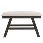 TOPMAX 6-Piece Wood Counter Height Dining Table Set with Storage Shelf, Kitchen Table Set with Bench and 4 Chairs,Rustic Style,Espresso+Beige Cushion (old sku: SH000257AAP)