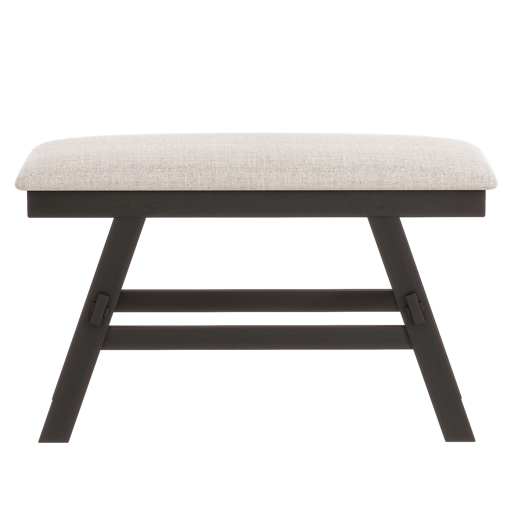 TOPMAX 6-Piece Wood Counter Height Dining Table Set with Storage Shelf, Kitchen Table Set with Bench and 4 Chairs,Rustic Style,Espresso+Beige Cushion (old sku: SH000257AAP)