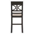 TOPMAX 6-Piece Wood Counter Height Dining Table Set with Storage Shelf, Kitchen Table Set with Bench and 4 Chairs,Rustic Style,Espresso+Beige Cushion (old sku: SH000257AAP)