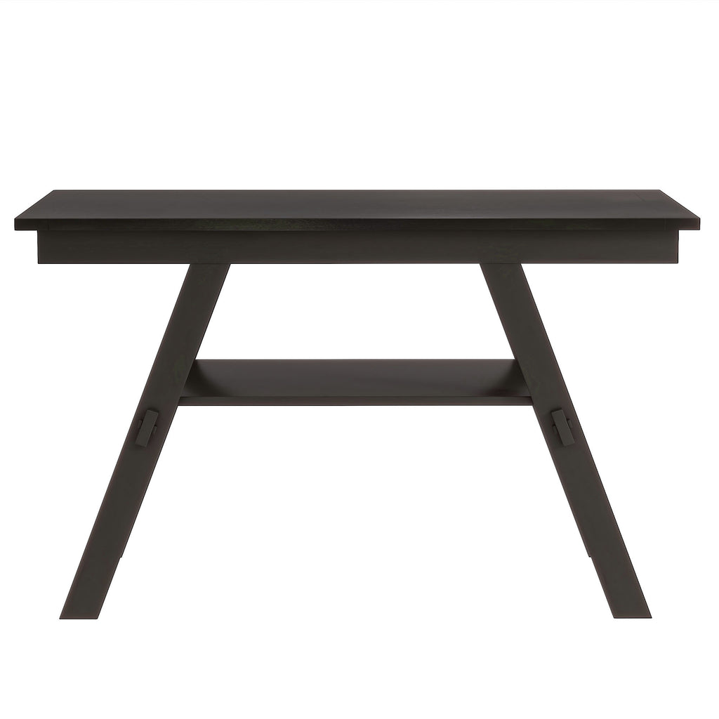 TOPMAX 6-Piece Wood Counter Height Dining Table Set with Storage Shelf, Kitchen Table Set with Bench and 4 Chairs,Rustic Style,Espresso+Beige Cushion (old sku: SH000257AAP)