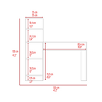 Toronto 120 Writing Desk, Four Shelves, White / Pine