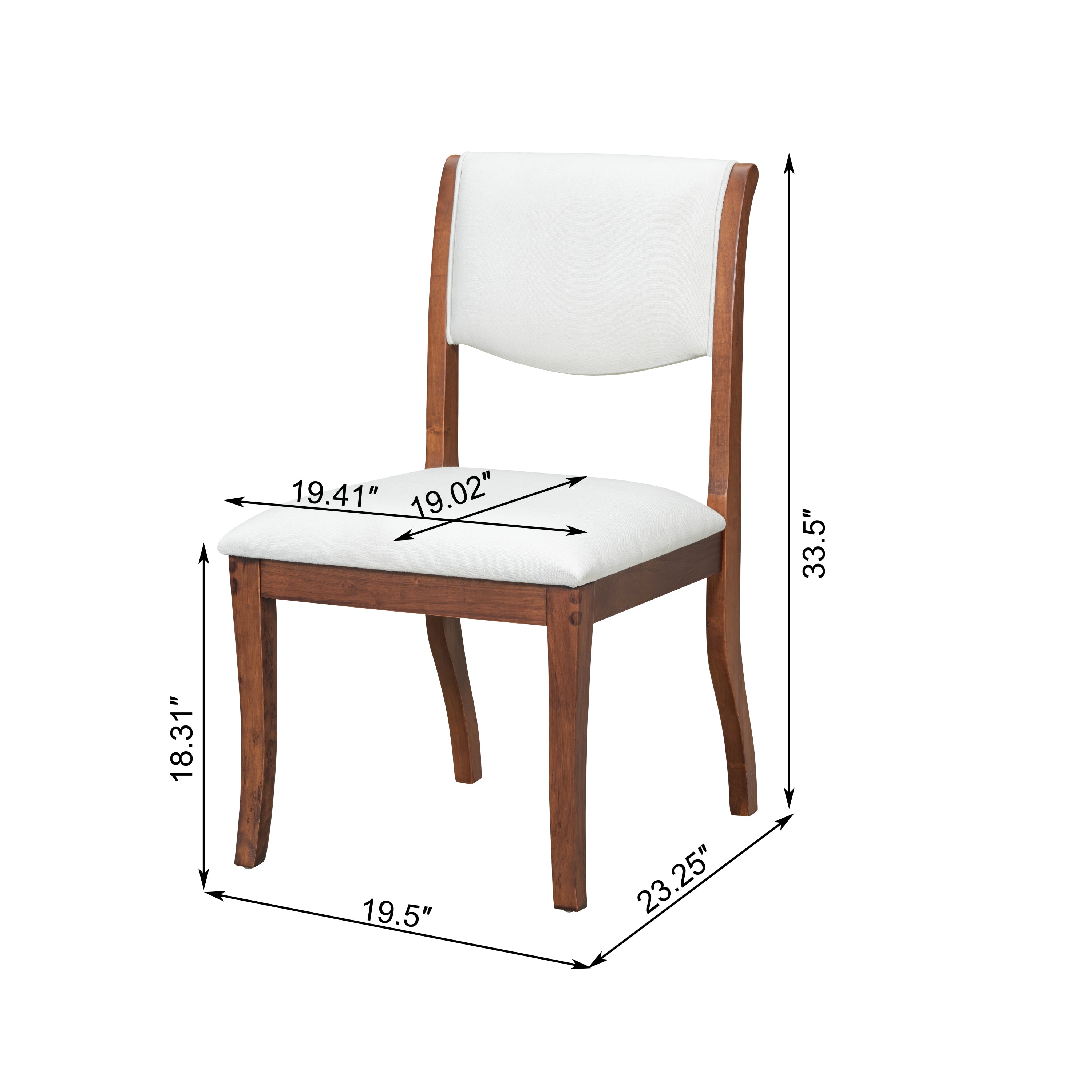 Walnut Dining Table Set:39.4' Round Table + 2 Chairs - Traditional Solid Wood Kitchen Set with Inlaid Tabletop, Elegant Curved Legs for Dining Room