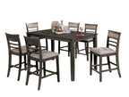 Transitional 7pc Counter Height Dining Set in Gray Beige.