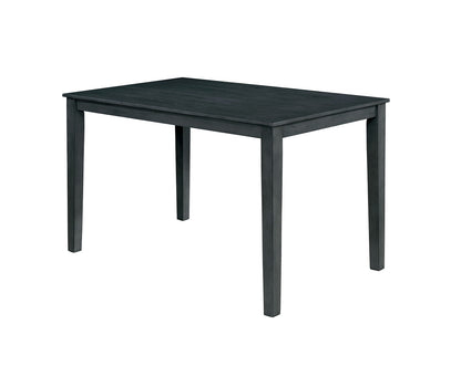 7pc Counter Height Dining Table Set 1x Table 6x Chairs Transitional Style Weathered Gray And Beige Finish Padded Cushion Slat Back Chairs Dining Table Set