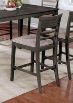 Transitional 7pc Counter Height Dining Set in Gray Beige.