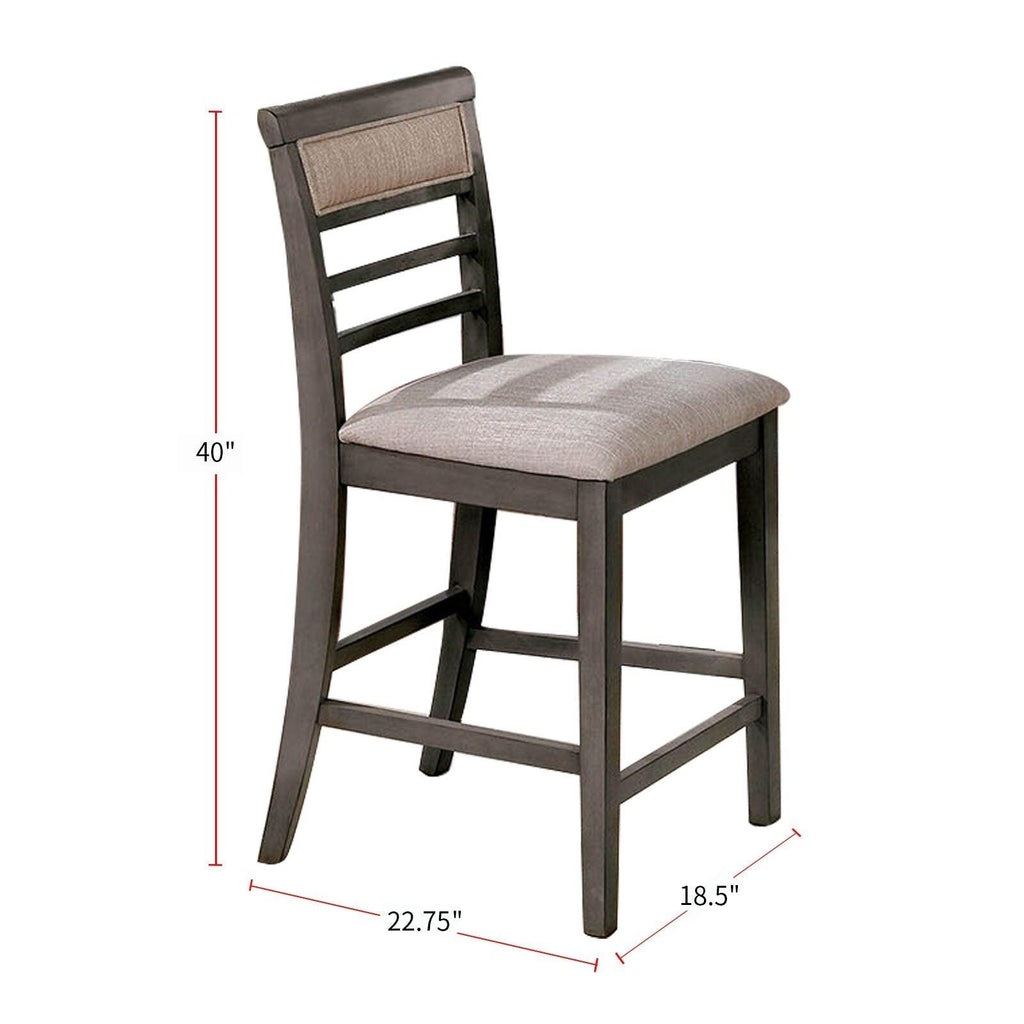 Transitional 7pc Counter Height Dining Set in Gray Beige.