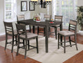 Transitional 7pc Counter Height Dining Set in Gray Beige.