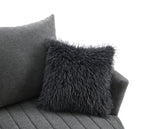 Transitional Style 1pc Channel Tufted Swivel Round Chair Scattered Back Pillow Dark Gray Finish Primary living Room Accent Chair